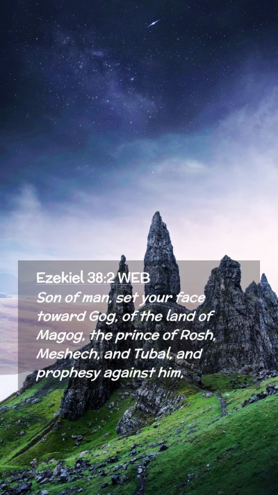 Picture 02 - Ezekiel 38:2 WEB Mobile Phone Wallpaper - Son of man, set your face toward Gog, of the land - Mobile Bible Verse Wallpaper