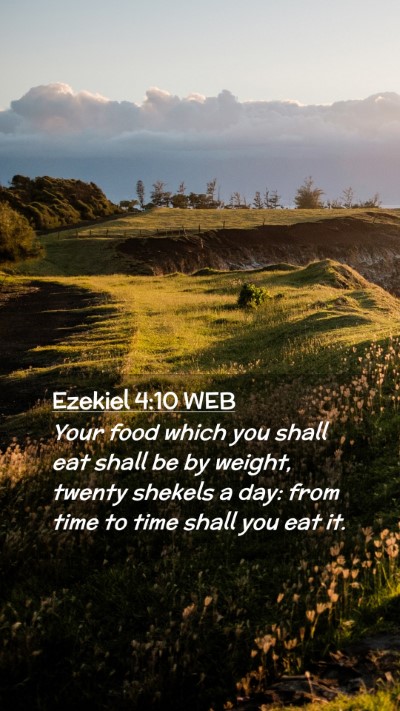 Picture 02 - Ezekiel 4:10 WEB Mobile Phone Wallpaper - Your food which you shall eat shall be by weight, - Mobile Bible Verse Wallpaper
