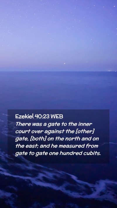 Picture 02 - Ezekiel 40:23 WEB Mobile Phone Wallpaper - There was a gate to the inner court over against - Mobile Bible Verse Wallpaper