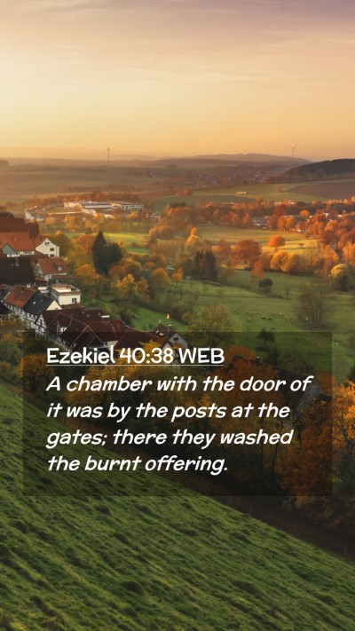 Picture 02 - Ezekiel 40:38 WEB Mobile Phone Wallpaper - A chamber with the door of it was by the posts at - Mobile Bible Verse Wallpaper