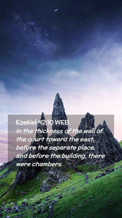 Picture 02 - Ezekiel 42:10 WEB Mobile Phone Wallpaper - In the thickness of the wall of the court toward - Mobile Bible Verse Wallpaper