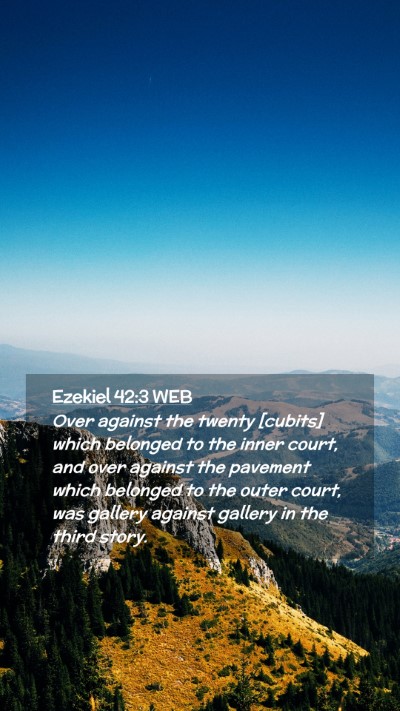 Picture 02 - Ezekiel 42:3 WEB Mobile Phone Wallpaper - Over against the twenty [cubits] which belonged - Mobile Bible Verse Wallpaper