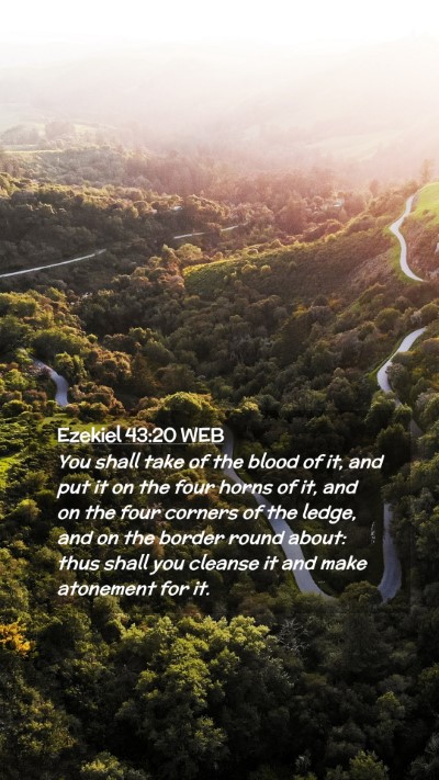 Picture 02 - Ezekiel 43:20 WEB Mobile Phone Wallpaper - You shall take of the blood of it, and put it on - Mobile Bible Verse Wallpaper