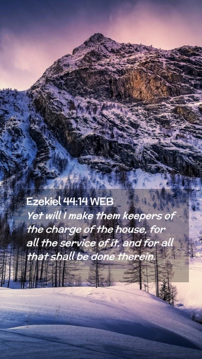 Picture 02 - Ezekiel 44:14 WEB Mobile Phone Wallpaper - Yet will I make them keepers of the charge of the - Mobile Bible Verse Wallpaper