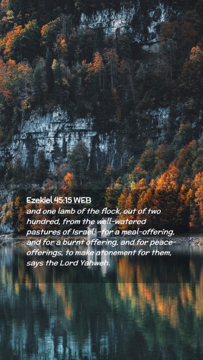 Picture 02 - Ezekiel 45:15 WEB Mobile Phone Wallpaper - and one lamb of the flock, out of two hundred, - Mobile Bible Verse Wallpaper