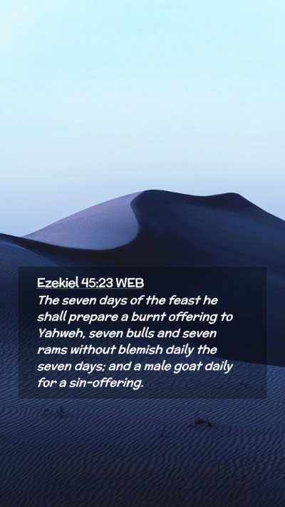 Picture 02 - Ezekiel 45:23 WEB Mobile Phone Wallpaper - The seven days of the feast he shall prepare a - Mobile Bible Verse Wallpaper