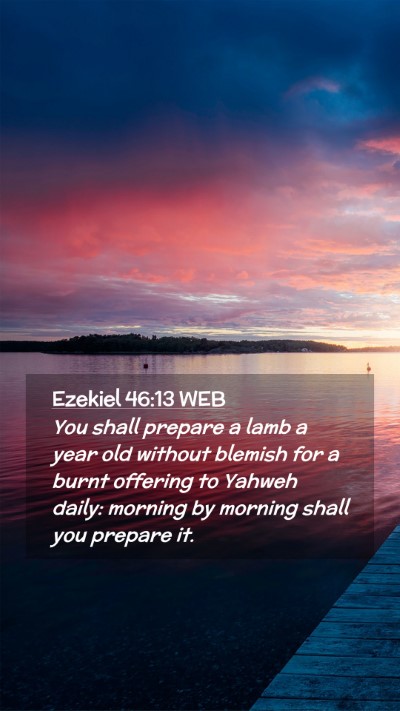 Picture 02 - Ezekiel 46:13 WEB Mobile Phone Wallpaper - You shall prepare a lamb a year old without - Mobile Bible Verse Wallpaper