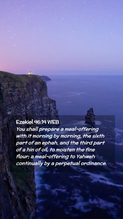 Picture 02 - Ezekiel 46:14 WEB Mobile Phone Wallpaper - You shall prepare a meal-offering with it morning - Mobile Bible Verse Wallpaper