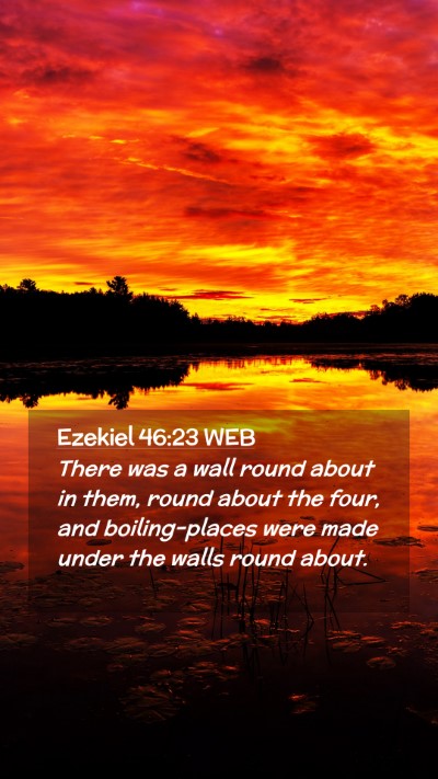 Picture 02 - Ezekiel 46:23 WEB Mobile Phone Wallpaper - There was a wall round about in them, round about - Mobile Bible Verse Wallpaper