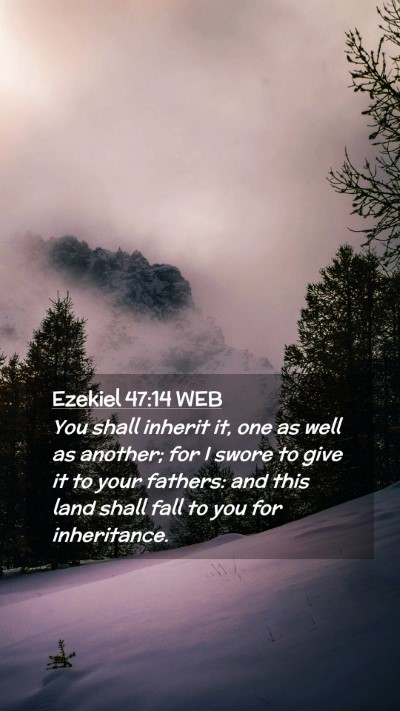Picture 02 - Ezekiel 47:14 WEB Mobile Phone Wallpaper - You shall inherit it, one as well as another; for - Mobile Bible Verse Wallpaper