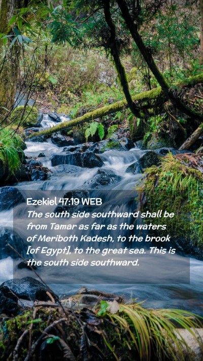 Picture 02 - Ezekiel 47:19 WEB Mobile Phone Wallpaper - The south side southward shall be from Tamar as - Mobile Bible Verse Wallpaper