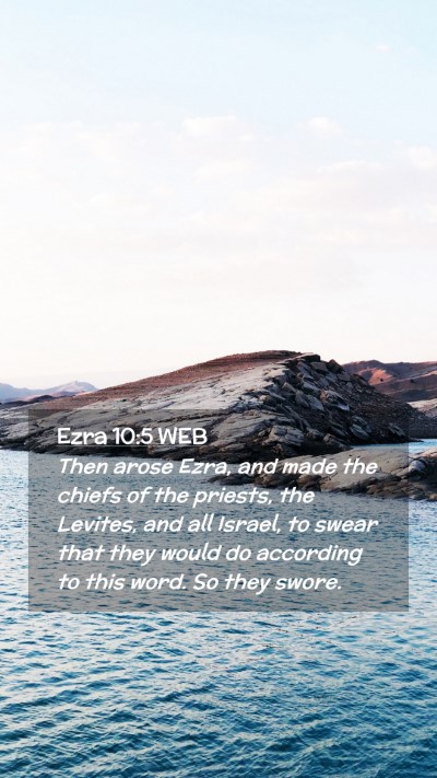 Picture 02 - Ezra 10:5 WEB Mobile Phone Wallpaper - Then arose Ezra, and made the chiefs of the - Mobile Bible Verse Wallpaper
