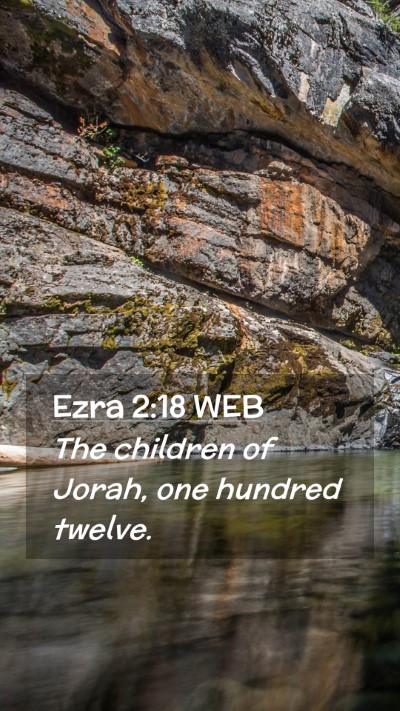 Picture 02 - Ezra 2:18 WEB Mobile Phone Wallpaper - The children of Jorah, one hundred - Mobile Bible Verse Wallpaper