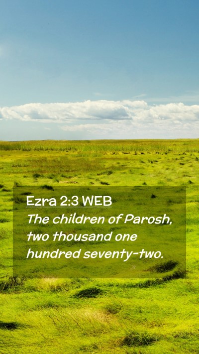 Picture 02 - Ezra 2:3 WEB Mobile Phone Wallpaper - The children of Parosh, two thousand one hundred - Mobile Bible Verse Wallpaper