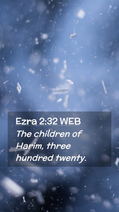 Picture 02 - Ezra 2:32 WEB Mobile Phone Wallpaper - The children of Harim, three hundred - Mobile Bible Verse Wallpaper