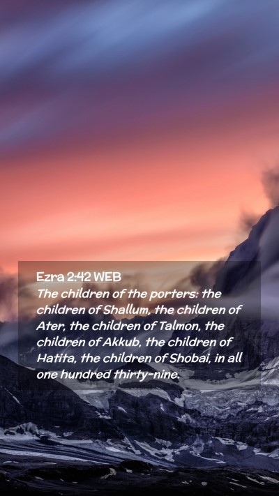 Picture 02 - Ezra 2:42 WEB Mobile Phone Wallpaper - The children of the porters: the children of - Mobile Bible Verse Wallpaper
