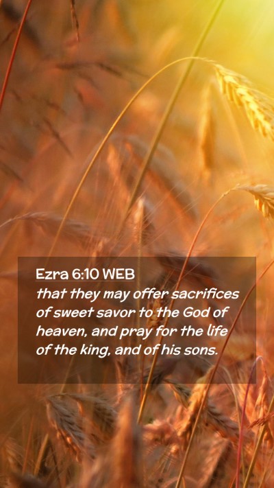 Picture 02 - Ezra 6:10 WEB Mobile Phone Wallpaper - that they may offer sacrifices of sweet savor to - Mobile Bible Verse Wallpaper