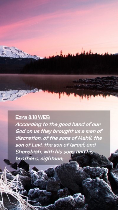 Picture 02 - Ezra 8:18 WEB Mobile Phone Wallpaper - According to the good hand of our God on us they - Mobile Bible Verse Wallpaper