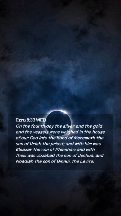 Picture 02 - Ezra 8:33 WEB Mobile Phone Wallpaper - On the fourth day the silver and the gold and the - Mobile Bible Verse Wallpaper