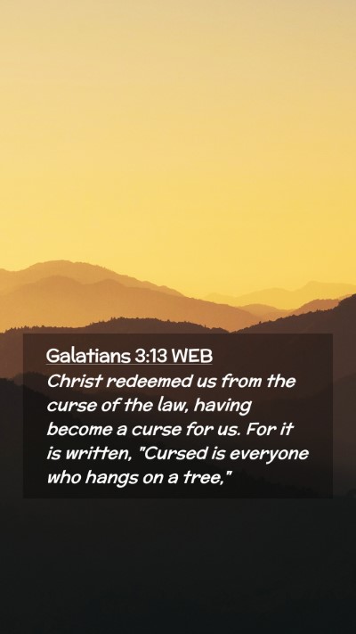 Picture 02 - Galatians 3:13 WEB Mobile Phone Wallpaper - Christ redeemed us from the curse of the law, - Mobile Bible Verse Wallpaper