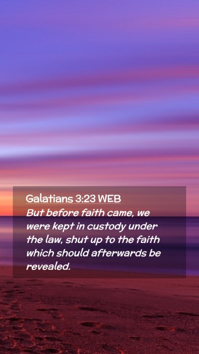 Picture 02 - Galatians 3:23 WEB Mobile Phone Wallpaper - But before faith came, we were kept in custody - Mobile Bible Verse Wallpaper