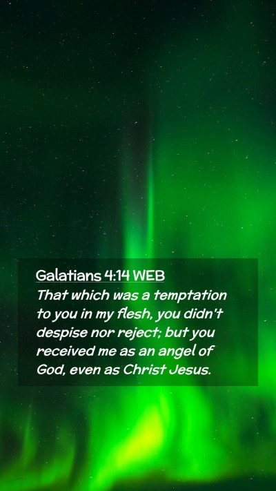 Picture 02 - Galatians 4:14 WEB Mobile Phone Wallpaper - That which was a temptation to you in my flesh, - Mobile Bible Verse Wallpaper