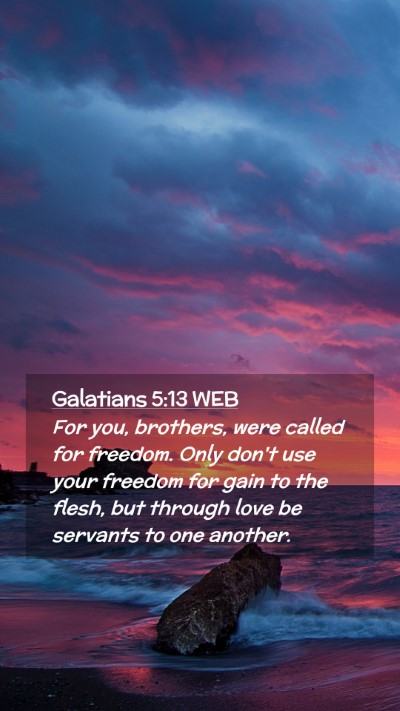 Picture 02 - Galatians 5:13 WEB Mobile Phone Wallpaper - For you, brothers, were called for freedom. Only - Mobile Bible Verse Wallpaper
