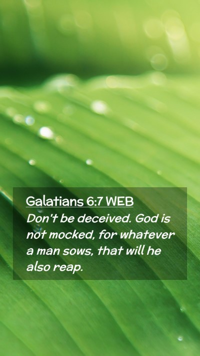 Picture 02 - Galatians 6:7 WEB Mobile Phone Wallpaper - Don't be deceived. God is not mocked, for - Mobile Bible Verse Wallpaper