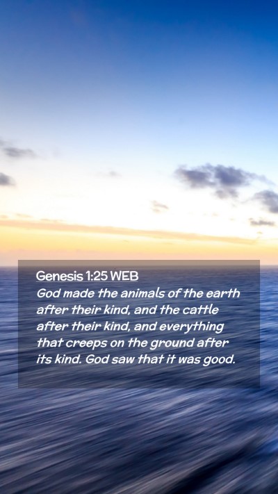 Picture 02 - Genesis 1:25 WEB Mobile Phone Wallpaper - God made the animals of the earth after their - Mobile Bible Verse Wallpaper