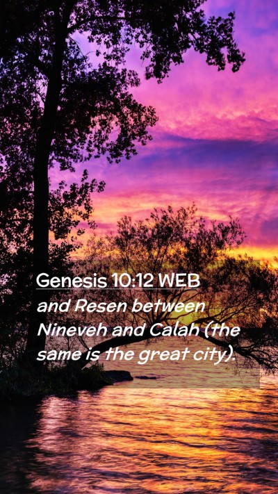 Picture 02 - Genesis 10:12 WEB Mobile Phone Wallpaper - and Resen between Nineveh and Calah (the same is - Mobile Bible Verse Wallpaper