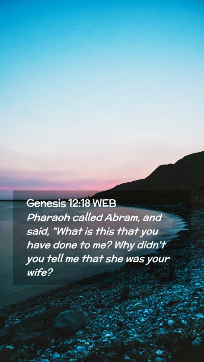 Picture 02 - Genesis 12:18 WEB Mobile Phone Wallpaper - Pharaoh called Abram, and said, 