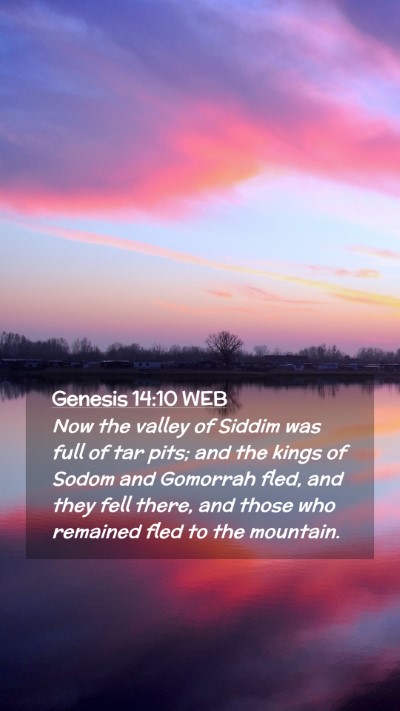 Picture 02 - Genesis 14:10 WEB Mobile Phone Wallpaper - Now the valley of Siddim was full of tar pits; - Mobile Bible Verse Wallpaper