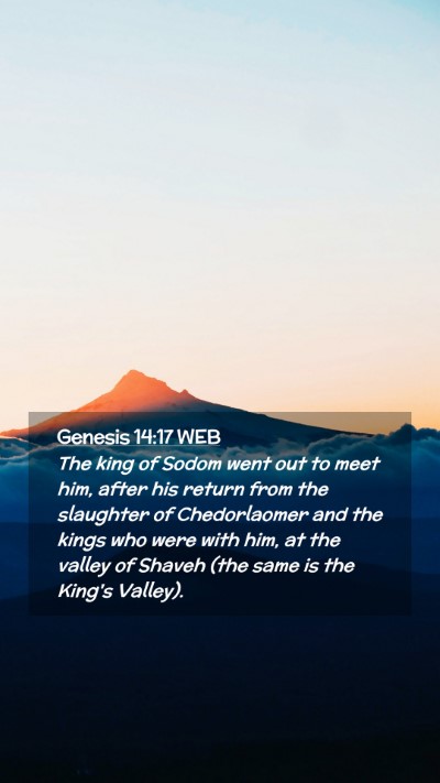 Picture 02 - Genesis 14:17 WEB Mobile Phone Wallpaper - The king of Sodom went out to meet him, after his - Mobile Bible Verse Wallpaper