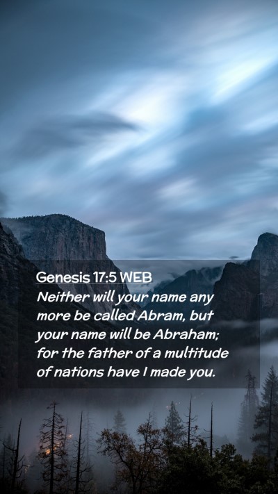 Picture 02 - Genesis 17:5 WEB Mobile Phone Wallpaper - Neither will your name any more be called Abram, - Mobile Bible Verse Wallpaper