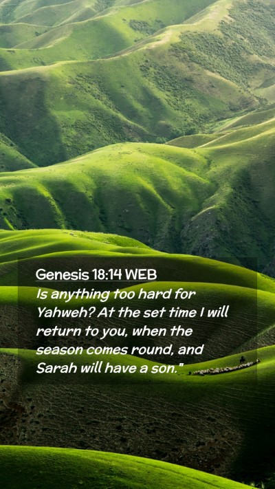 Picture 02 - Genesis 18:14 WEB Mobile Phone Wallpaper - Is anything too hard for Yahweh? At the set time - Mobile Bible Verse Wallpaper