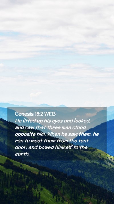 Picture 02 - Genesis 18:2 WEB Mobile Phone Wallpaper - He lifted up his eyes and looked, and saw that - Mobile Bible Verse Wallpaper
