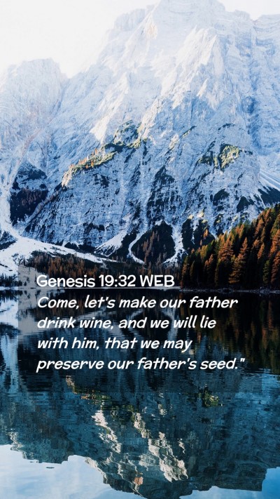 Picture 02 - Genesis 19:32 WEB Mobile Phone Wallpaper - Come, let's make our father drink wine, and we - Mobile Bible Verse Wallpaper