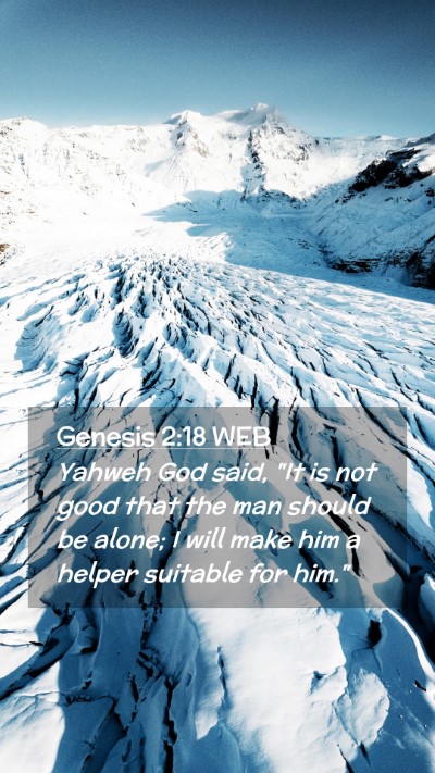 Picture 02 - Genesis 2:18 WEB Mobile Phone Wallpaper - Yahweh God said, 