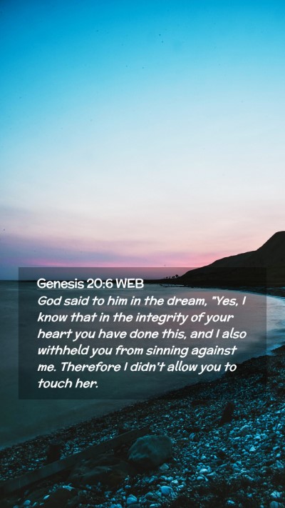 Picture 02 - Genesis 20:6 WEB Mobile Phone Wallpaper - God said to him in the dream, 