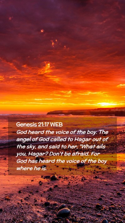 Picture 02 - Genesis 21:17 WEB Mobile Phone Wallpaper - God heard the voice of the boy. The angel of God - Mobile Bible Verse Wallpaper