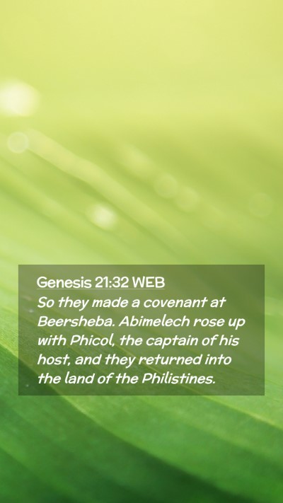 Picture 02 - Genesis 21:32 WEB Mobile Phone Wallpaper - So they made a covenant at Beersheba. Abimelech - Mobile Bible Verse Wallpaper
