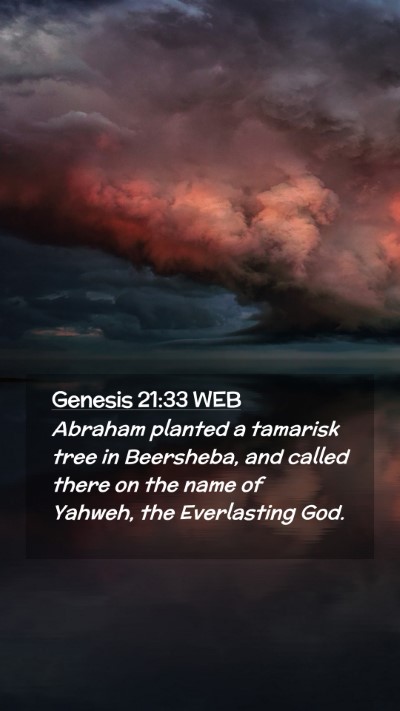 Picture 02 - Genesis 21:33 WEB Mobile Phone Wallpaper - Abraham planted a tamarisk tree in Beersheba, and - Mobile Bible Verse Wallpaper