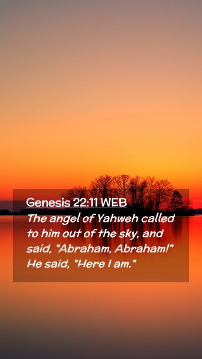 Picture 02 - Genesis 22:11 WEB Mobile Phone Wallpaper - The angel of Yahweh called to him out of the sky, - Mobile Bible Verse Wallpaper