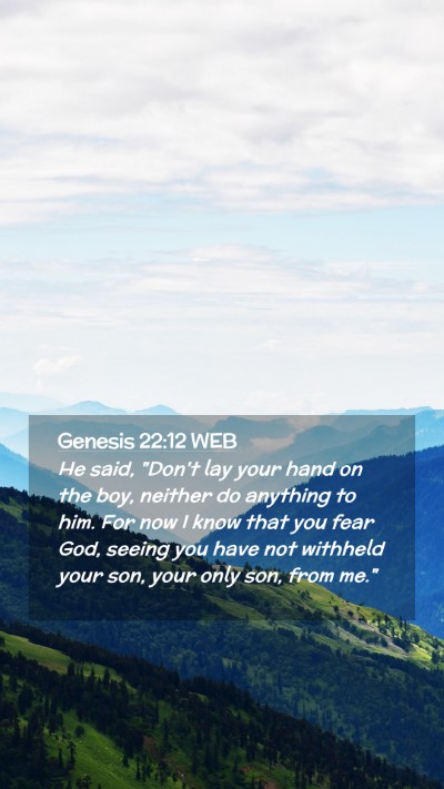 Picture 02 - Genesis 22:12 WEB Mobile Phone Wallpaper - He said, 