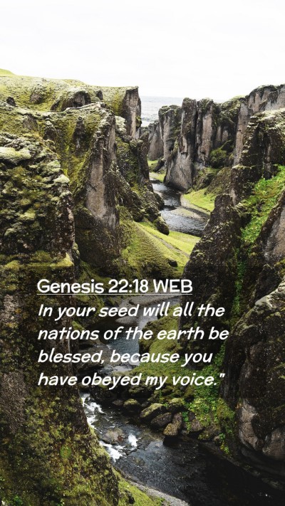 Picture 02 - Genesis 22:18 WEB Mobile Phone Wallpaper - In your seed will all the nations of the earth be - Mobile Bible Verse Wallpaper