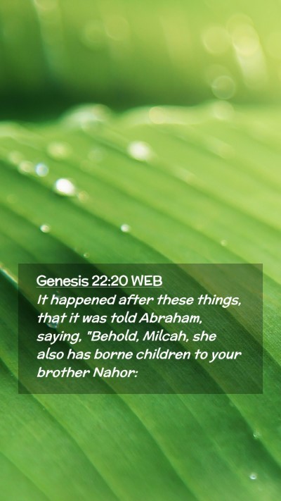 Picture 02 - Genesis 22:20 WEB Mobile Phone Wallpaper - It happened after these things, that it was told - Mobile Bible Verse Wallpaper