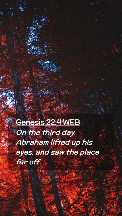 Picture 02 - Genesis 22:4 WEB Mobile Phone Wallpaper - On the third day Abraham lifted up his eyes, and - Mobile Bible Verse Wallpaper
