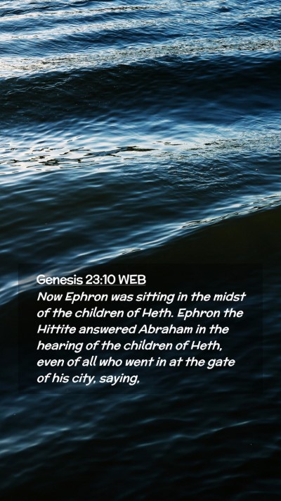 Picture 02 - Genesis 23:10 WEB Mobile Phone Wallpaper - Now Ephron was sitting in the midst of the - Mobile Bible Verse Wallpaper