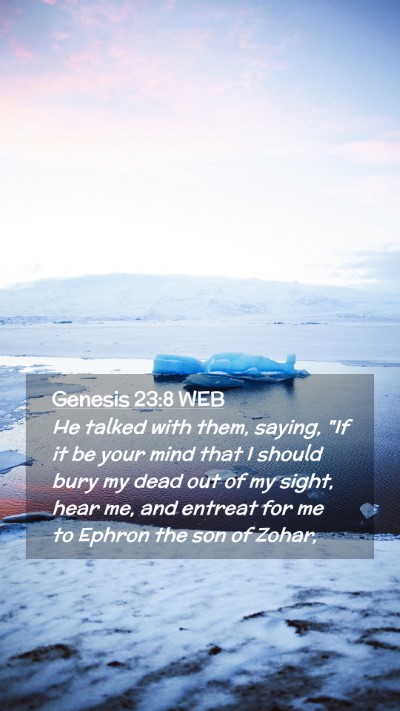 Picture 02 - Genesis 23:8 WEB Mobile Phone Wallpaper - He talked with them, saying, 