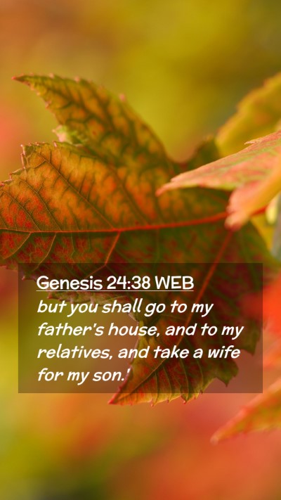Picture 02 - Genesis 24:38 WEB Mobile Phone Wallpaper - but you shall go to my father's house, and to my - Mobile Bible Verse Wallpaper